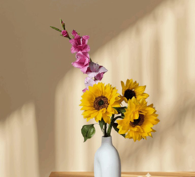 Flores Realistas en Papel oblea: Gladiolo & Girasol