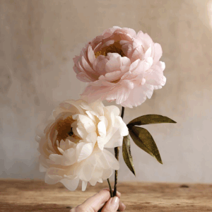 Peonia en wafer paper (papel oblea)