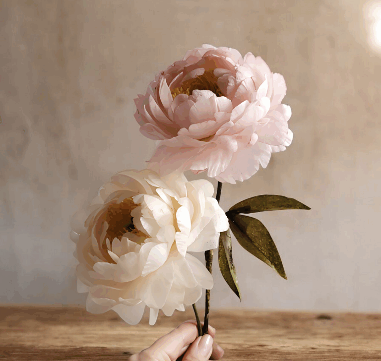 Peonia en wafer paper (papel oblea)