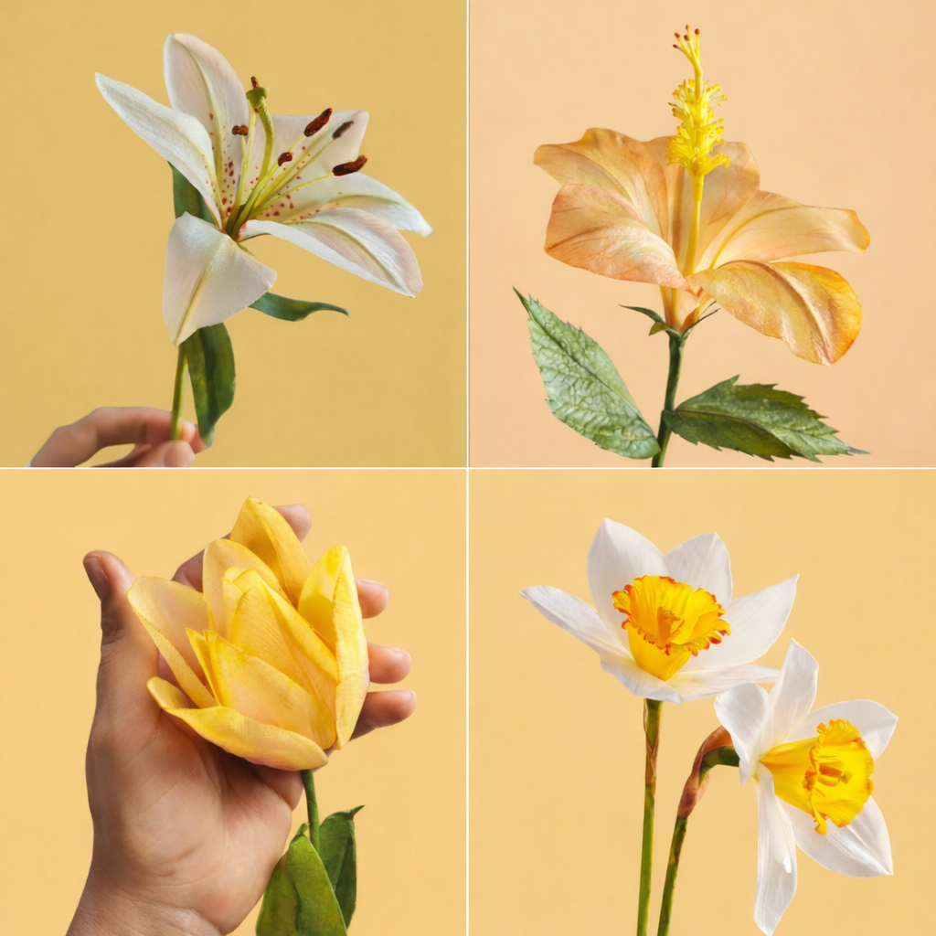 Sweet garden – flores realistas en papel de oblea o wafer paper
