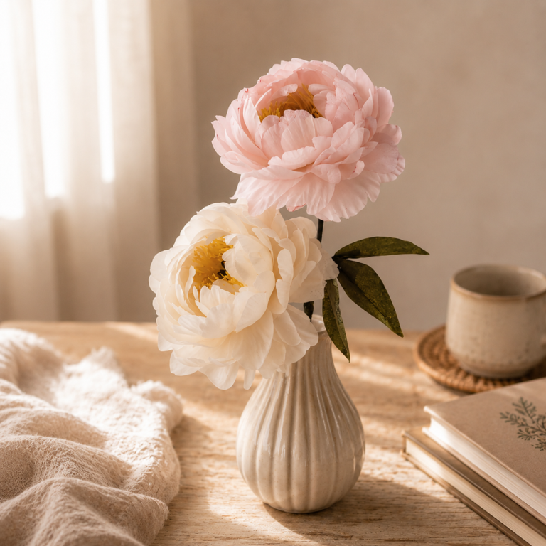 Peonia en wafer paper (papel oblea)