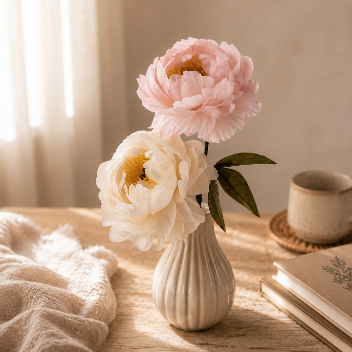 Peonia en wafer paper (papel oblea)