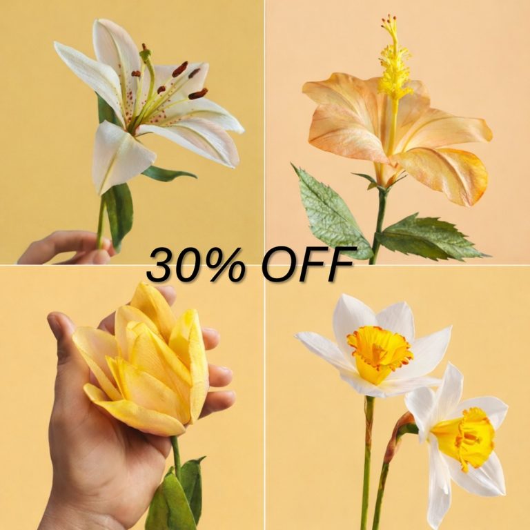 Sweet garden – flores realistas en papel de oblea o wafer paper