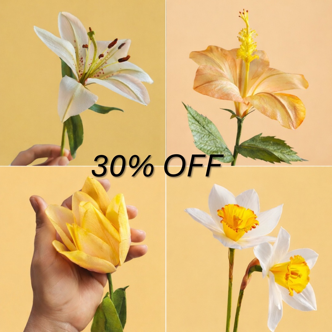 Sweet garden – flores realistas en papel de oblea o wafer paper
